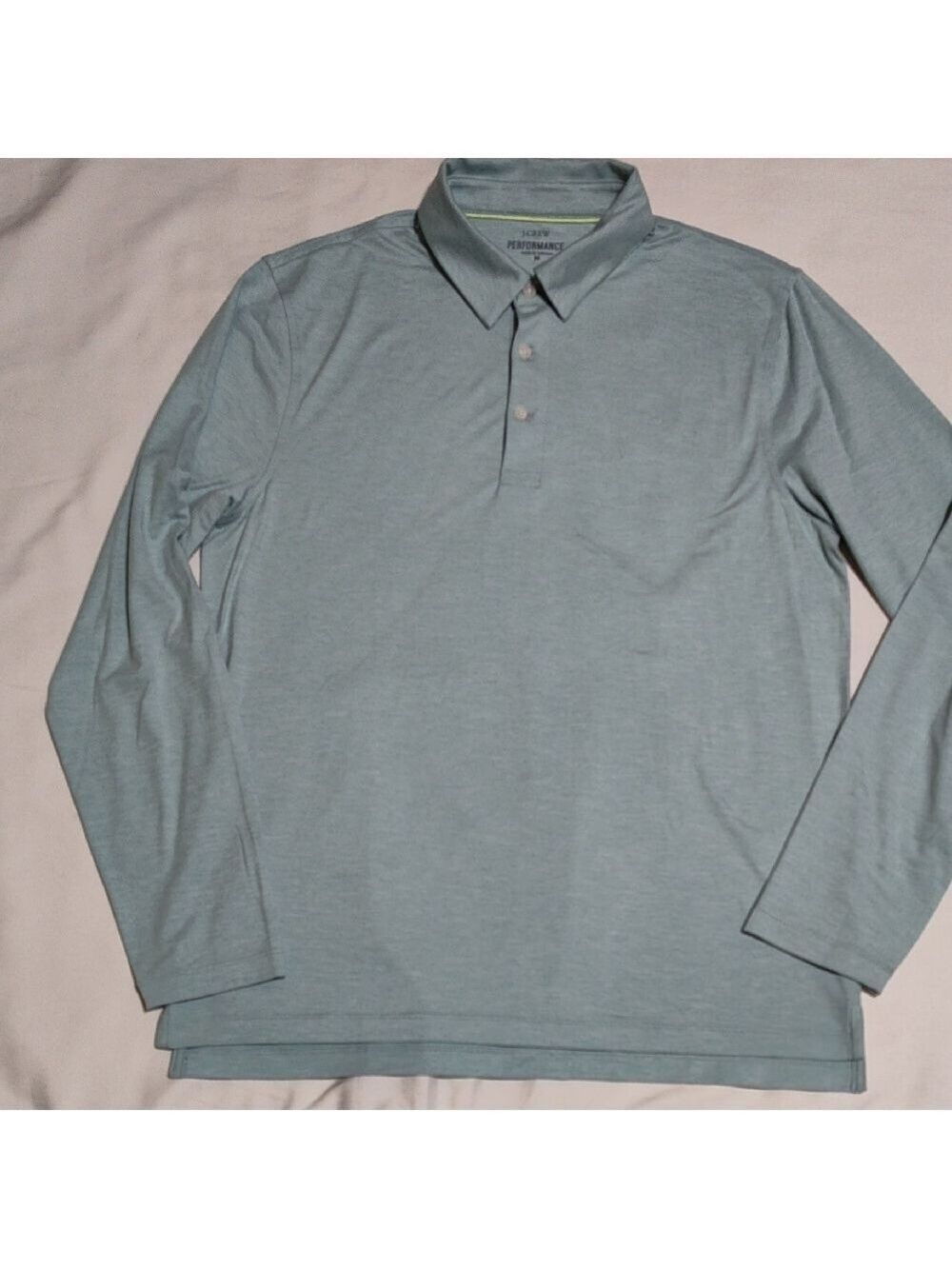 J. Crew Men's Slate Blue Long Sleeve Polo